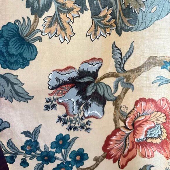 2 Custom Hand-made 46W x 110L Fully Lined Jacobean Curtains - Picture 7 of 9